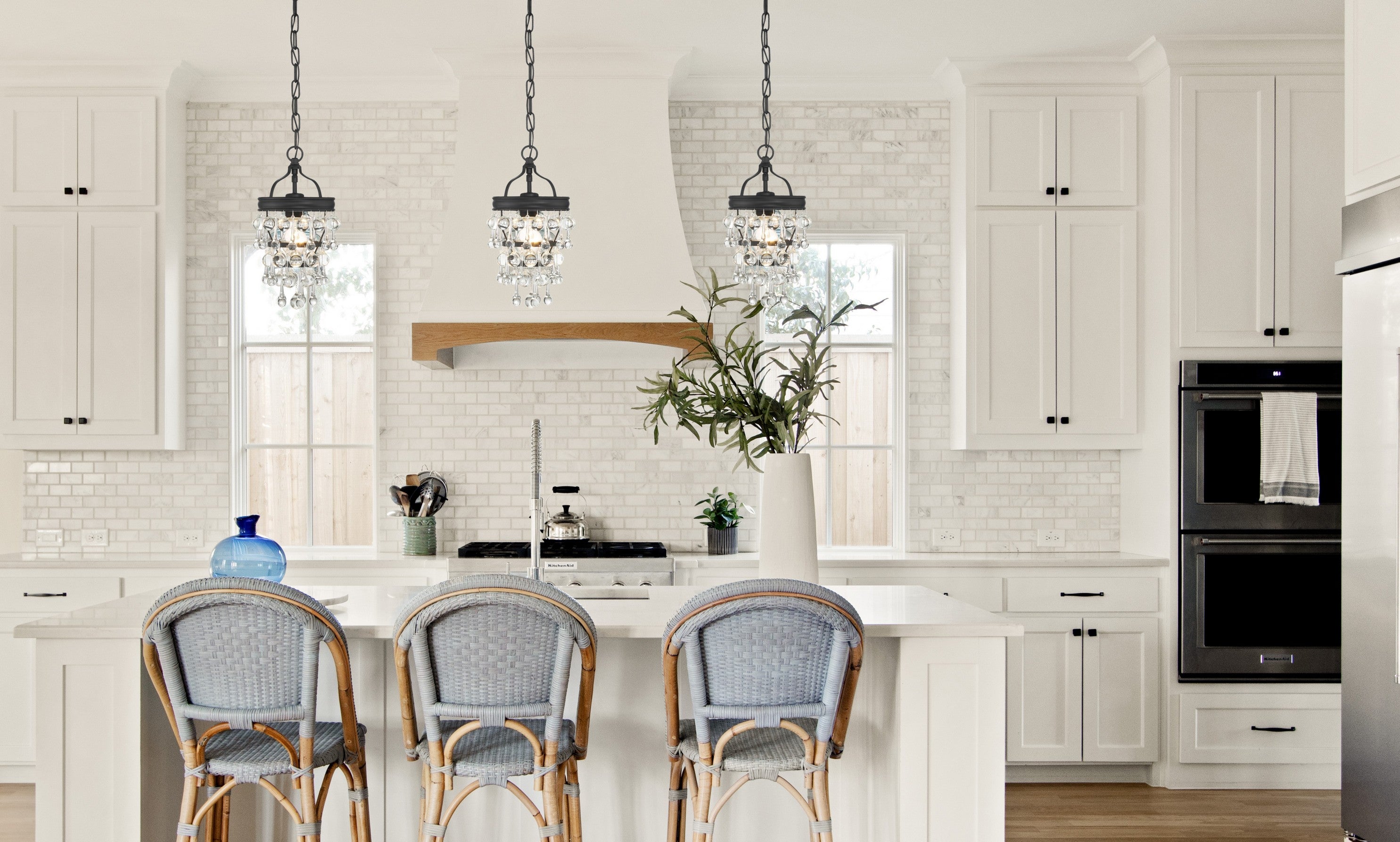 Crystorama Calypso 131-MK – 7.25 Inch – 1 Light – Pendant Light – Matte Black – Damp Rated