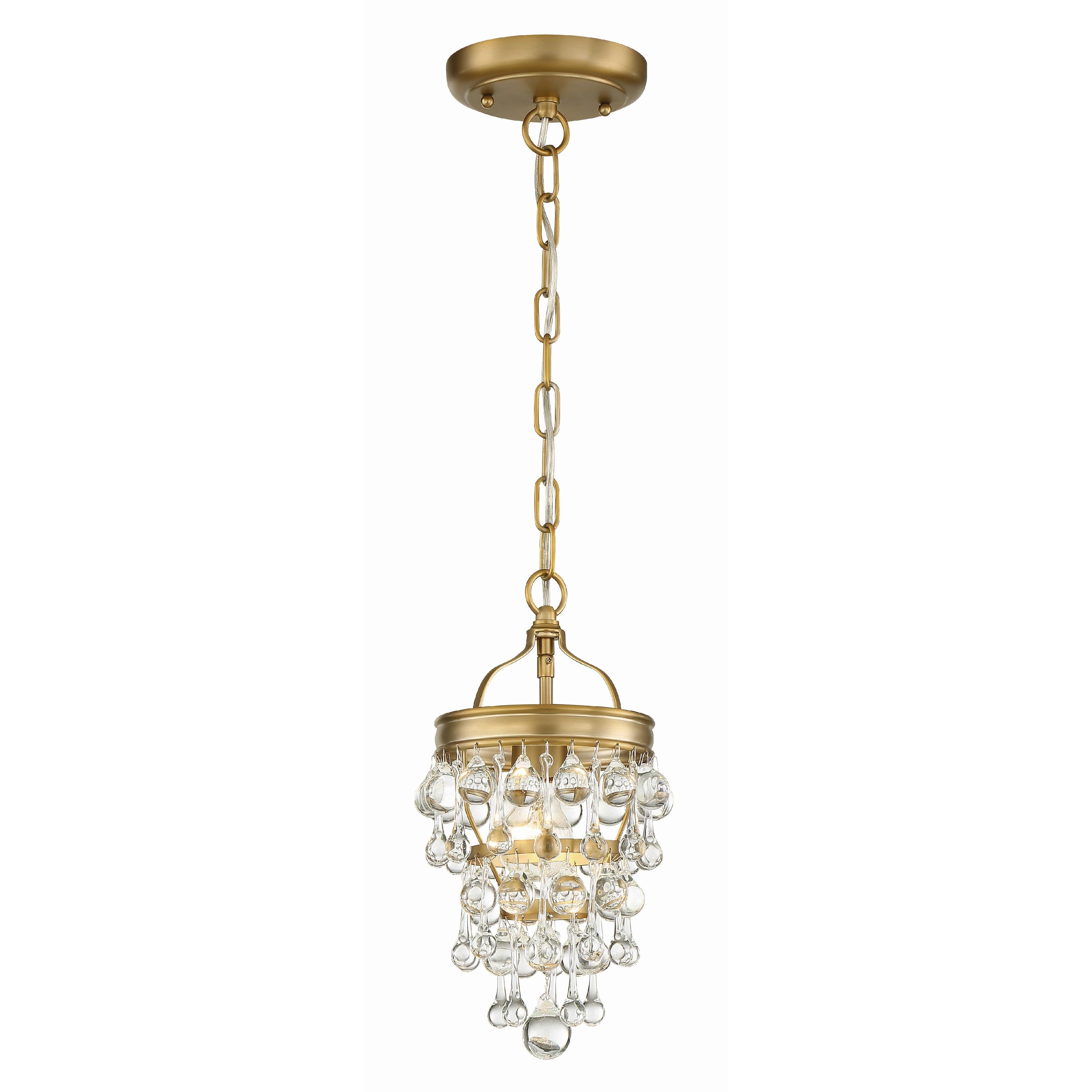 Crystorama Calypso 131-VG – 7.25 Inch – 1 Light – Pendant Light – Vibrant Gold – Damp Rated