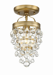 Crystorama Calypso 131-VG_CEILING – 7.25 Inch – 1 Light – Semi Flush Mount Light – Vibrant Gold – Damp Rated