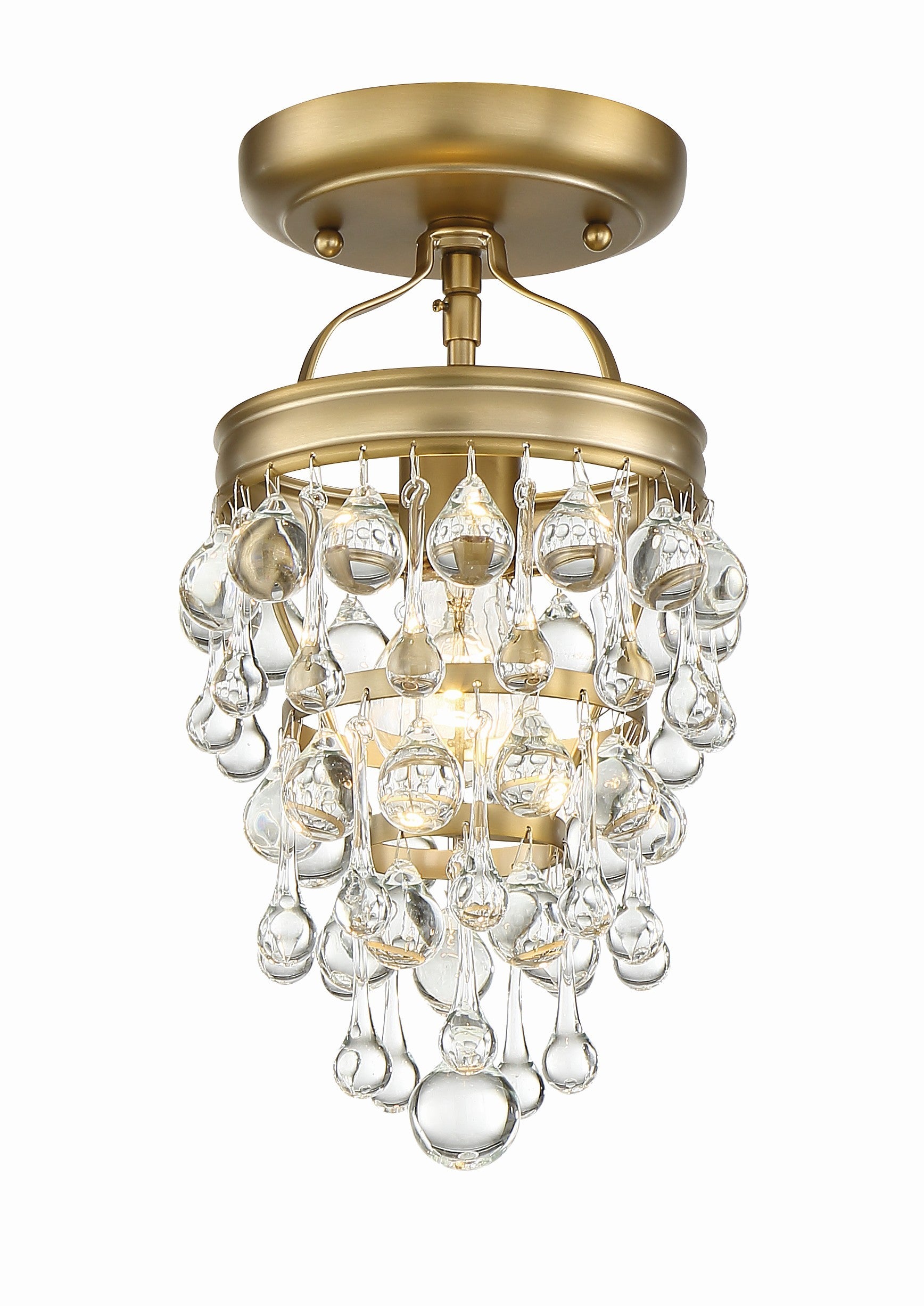 Crystorama Calypso 131-VG_CEILING – 7.25 Inch – 1 Light – Semi Flush Mount Light – Vibrant Gold – Damp Rated