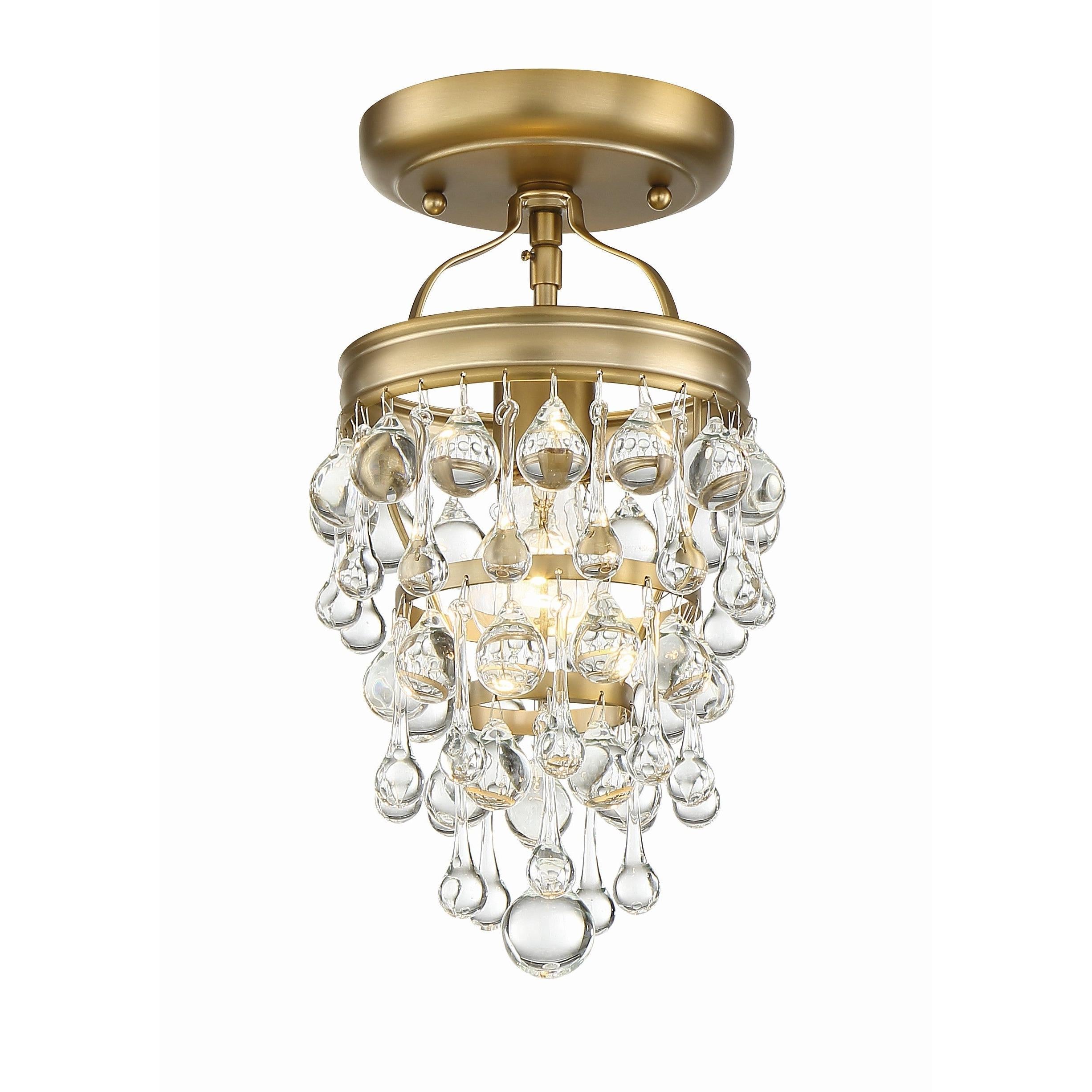 Crystorama Calypso 131-VG_CEILING – 7.25 Inch – 1 Light – Semi Flush Mount Light – Vibrant Gold – Damp Rated