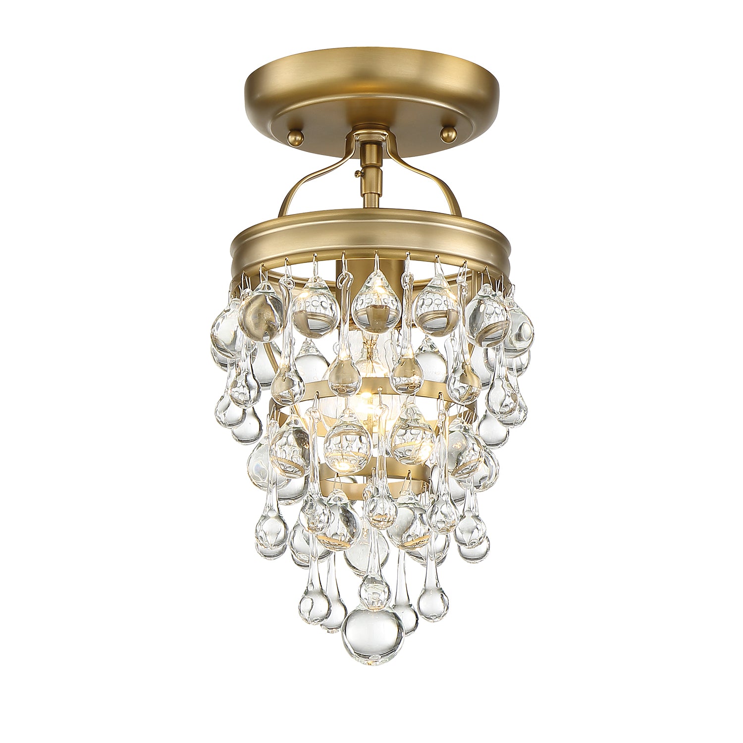 Crystorama Calypso 131-VG_CEILING – 7.25 Inch – 1 Light – Semi Flush Mount Light – Vibrant Gold – Damp Rated