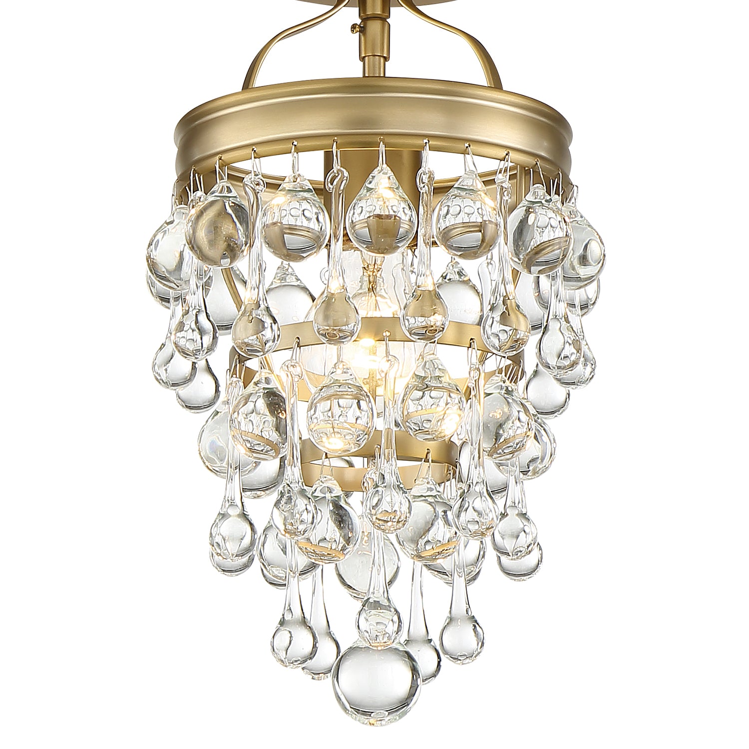 Crystorama Calypso 131-VG_CEILING – 7.25 Inch – 1 Light – Semi Flush Mount Light – Vibrant Gold – Damp Rated