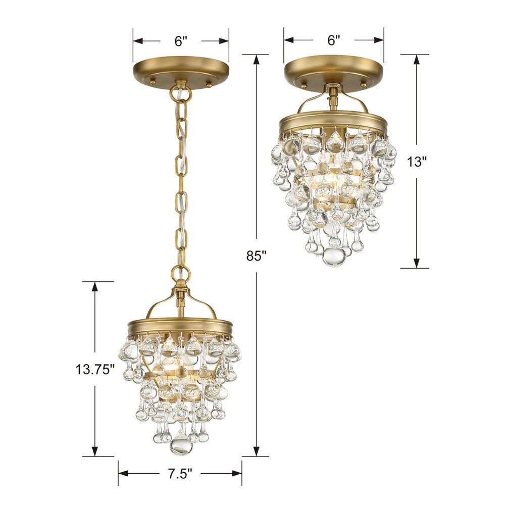 Crystorama CALYPSO 131-VG_CEILING Flush Mount Modern - Vibrant Gold