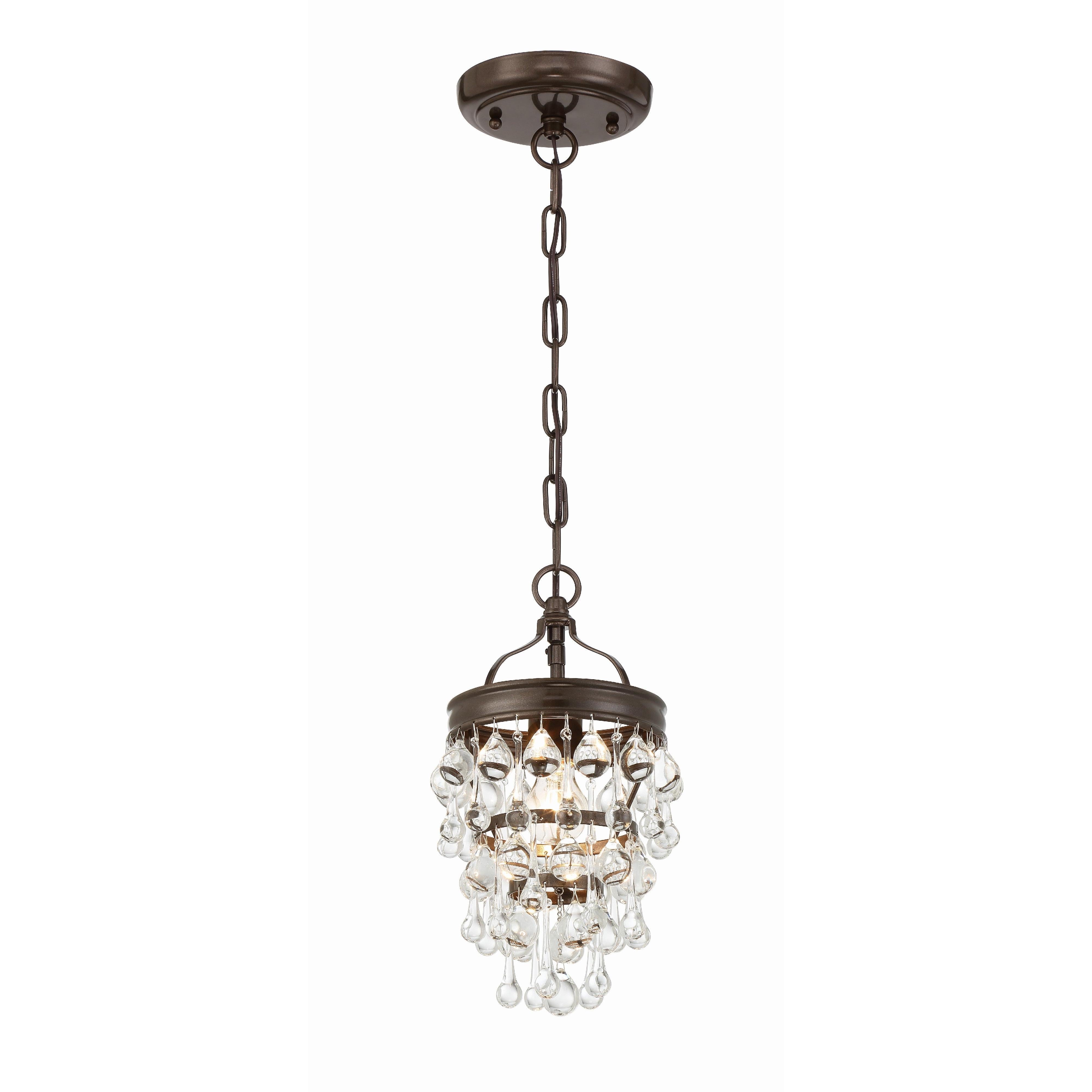 Crystorama Calypso 131-VZ – 7.25 Inch – 1 Light – Pendant Light – Vibrant Bronze – Damp Rated