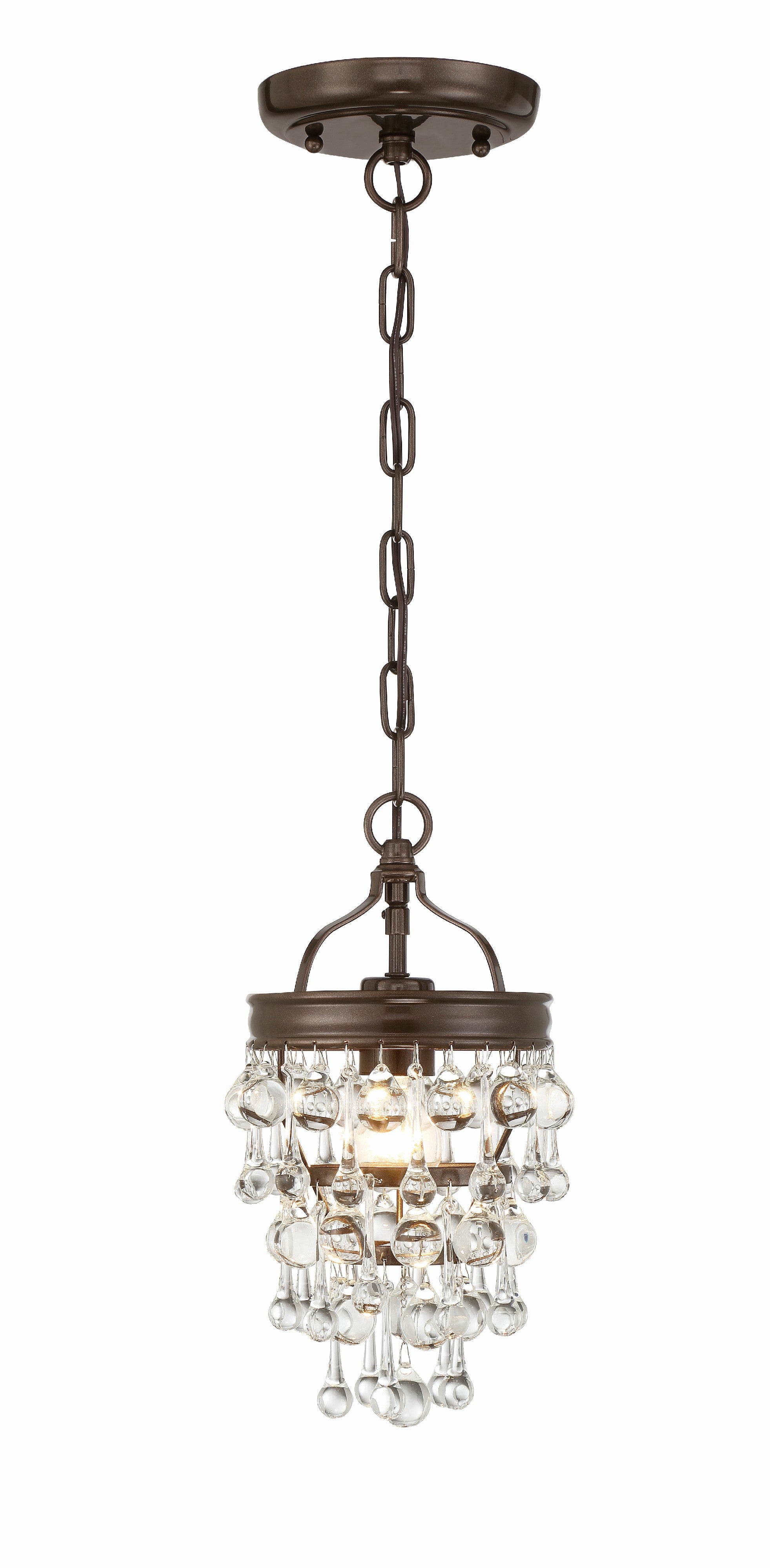 Crystorama Calypso 131-VZ – 7.25 Inch – 1 Light – Pendant Light – Vibrant Bronze – Damp Rated