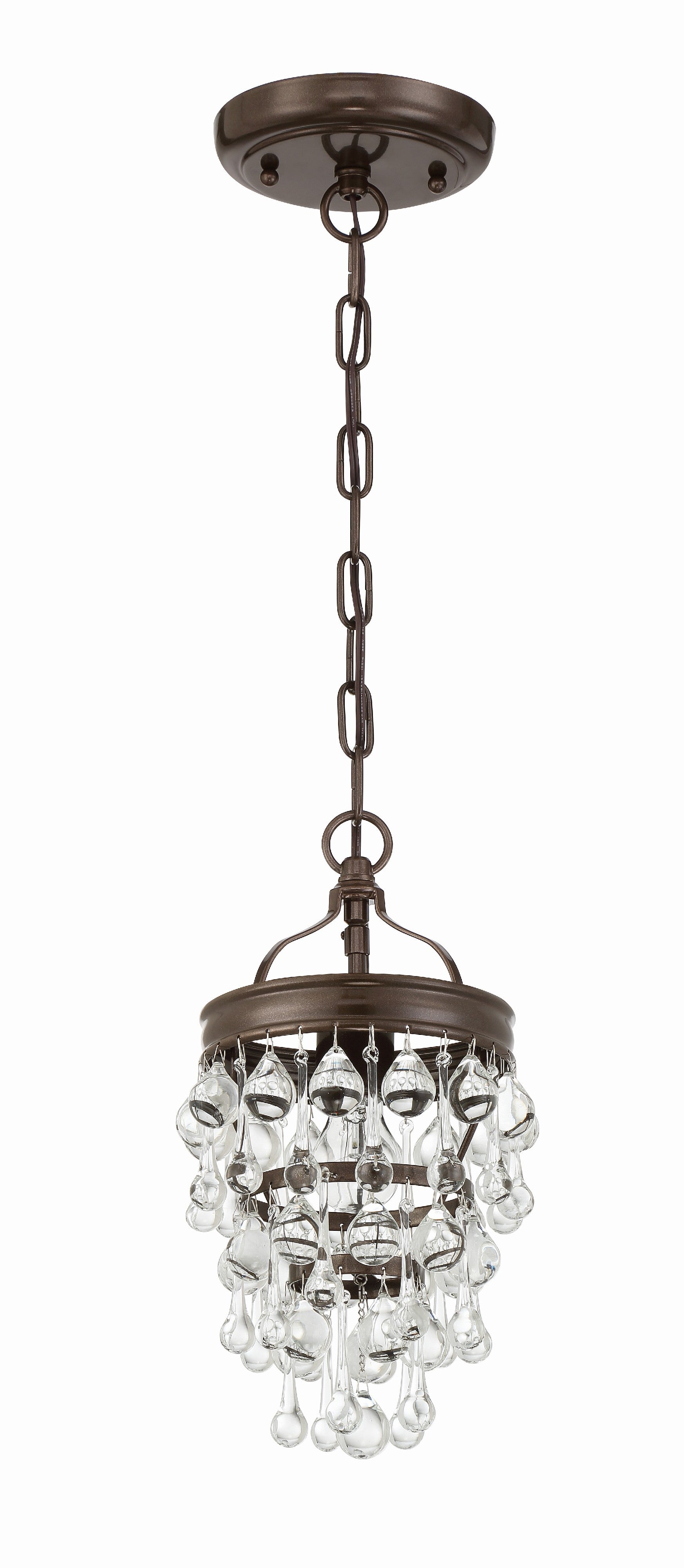 Crystorama Calypso 131-VZ – 7.25 Inch – 1 Light – Pendant Light – Vibrant Bronze – Damp Rated