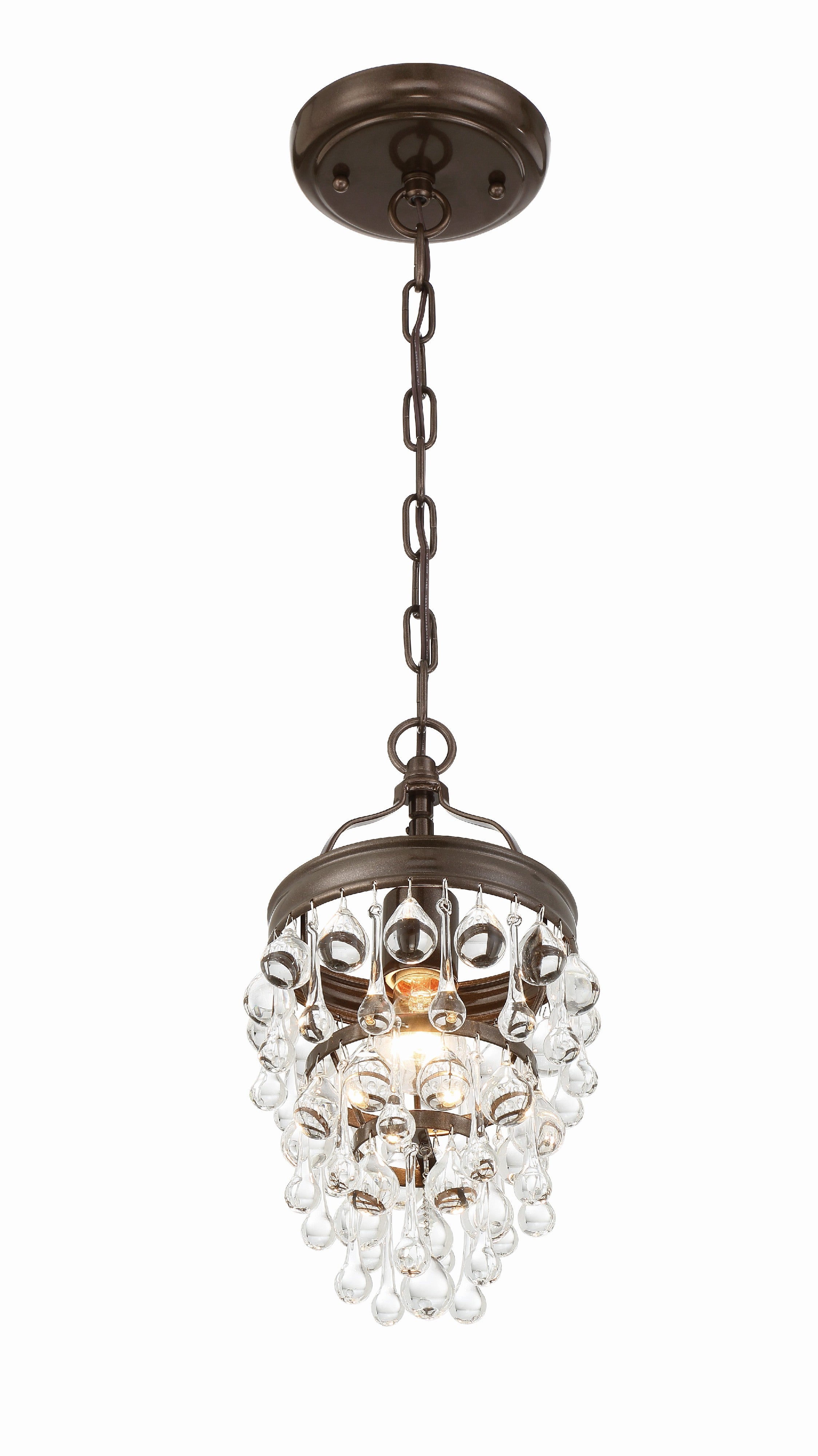 Crystorama Calypso 131-VZ – 7.25 Inch – 1 Light – Pendant Light – Vibrant Bronze – Damp Rated