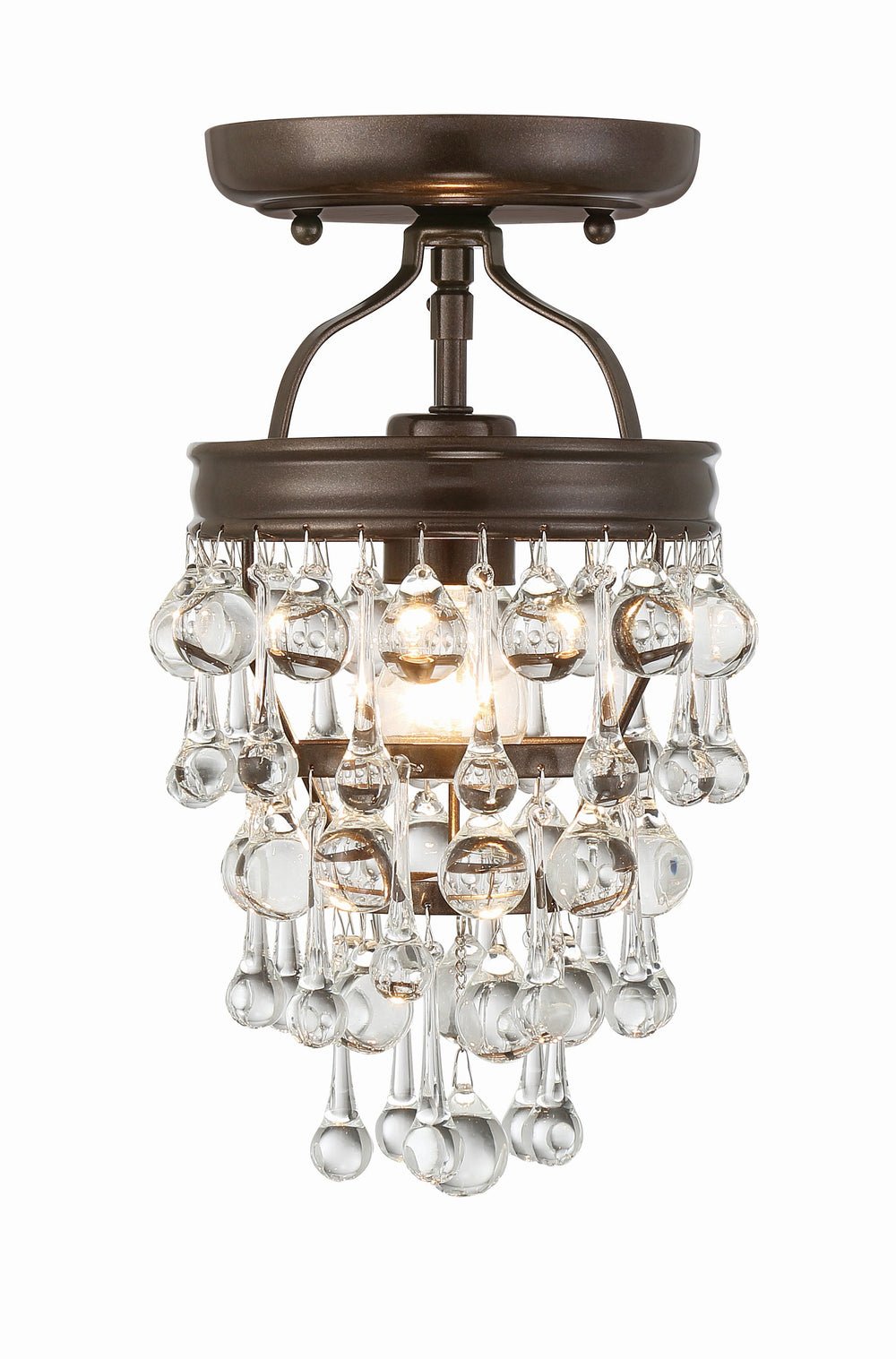 Crystorama 131-VZ_CEILING Calypso 1 Light Crystal Teardrop, Damp Rated, Vibrant Bronze