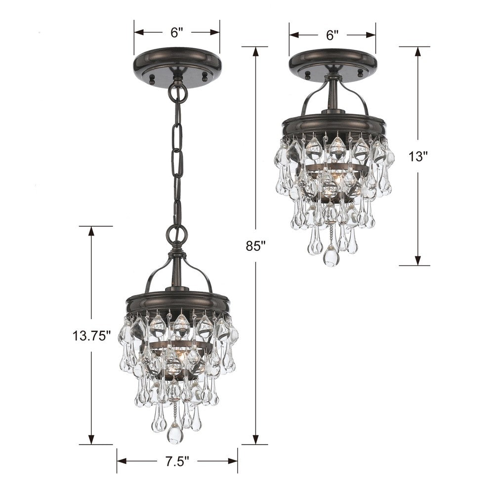 Crystorama CALYPSO 131-VZ_CEILING Semi Flush Mt Modern - Vibrant Bronze