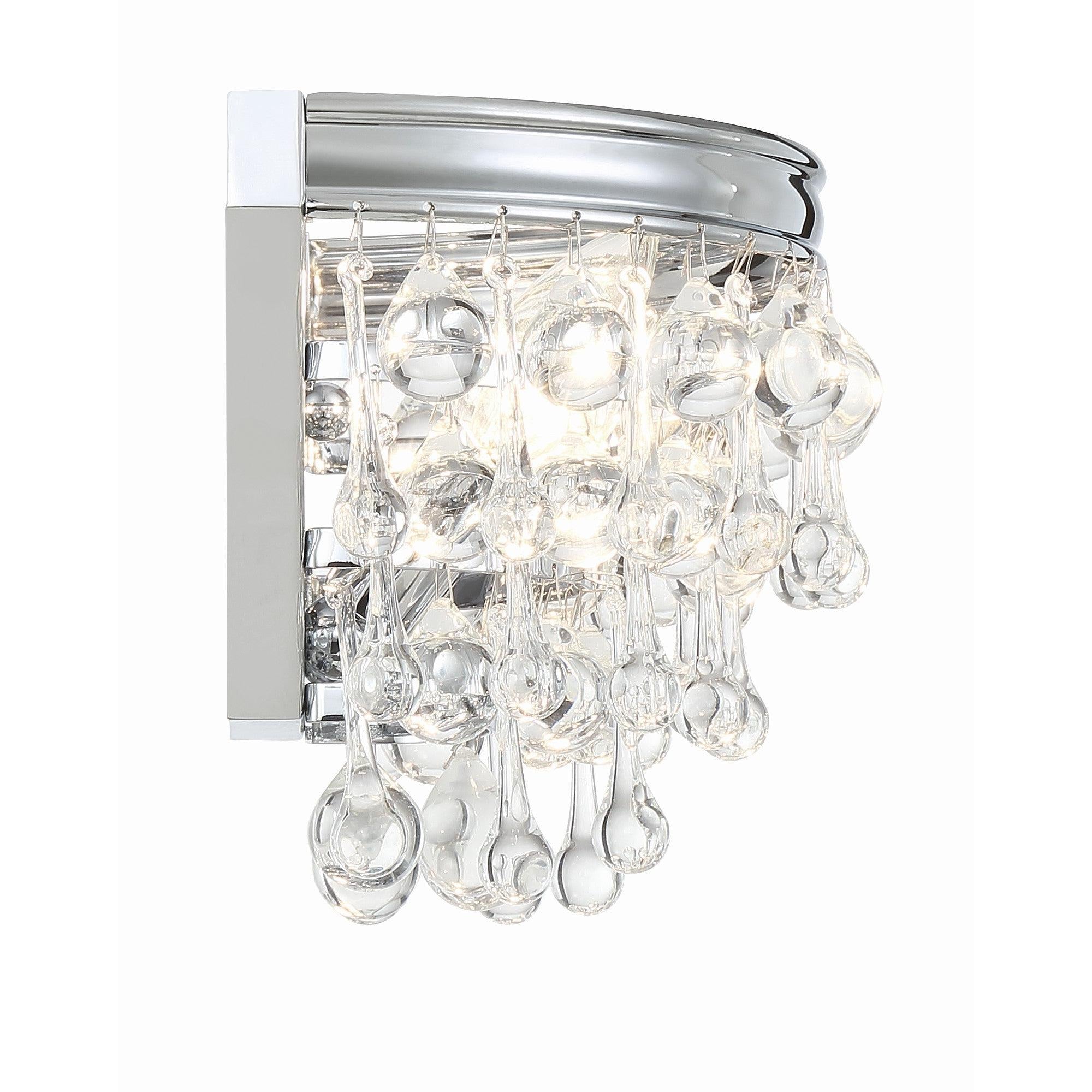 Crystorama Calypso 132-CH – 10.75 Inch – 2 Light – Sconce – Polished Chrome – Damp Rated
