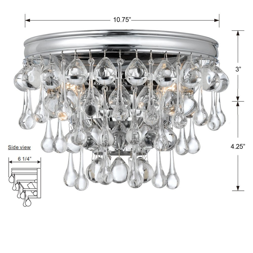 Crystorama CALYPSO 132-CH Sconce Modern - Polished Chrome