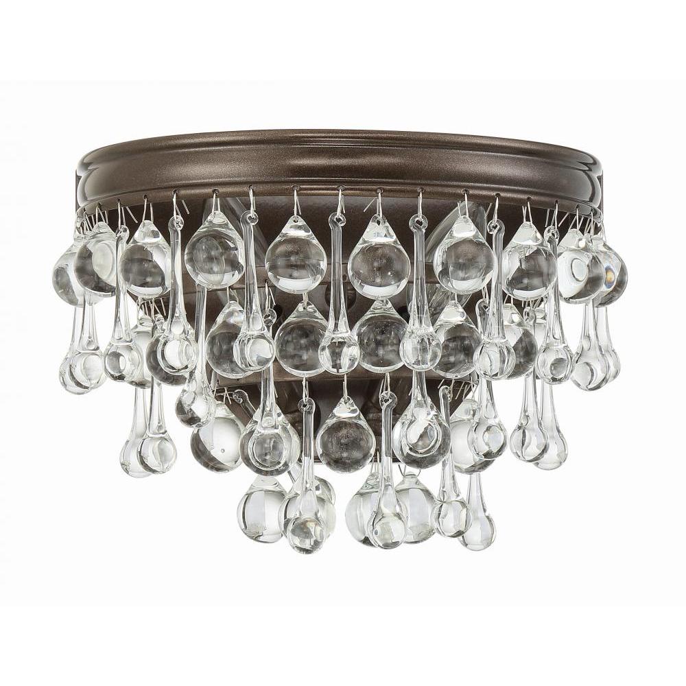 Calypso 2 Light Crystal Teardrop Vibrant Bronze Sconce