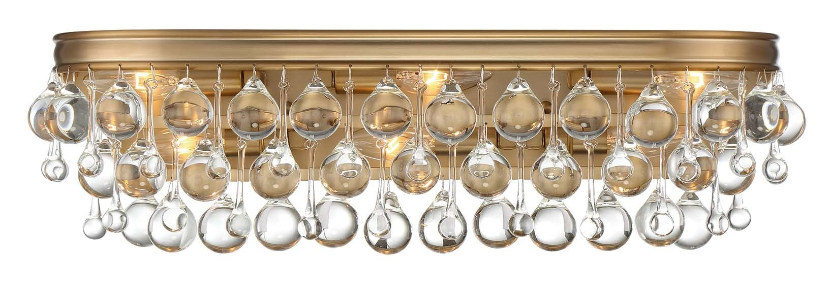 Crystorama Calypso 133-VG – 23 Inch – 6 Light – Bath Vanity Light – Vibrant Gold – Damp Rated