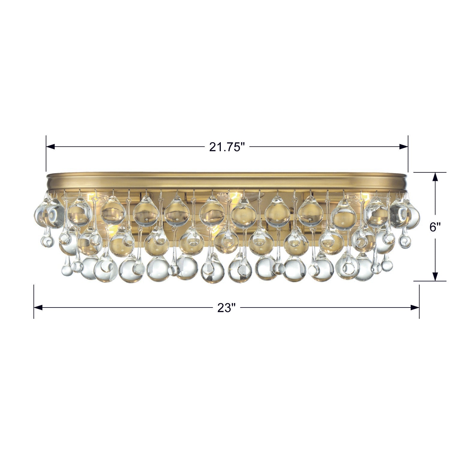 Crystorama Calypso 133-VG – 23 Inch – 6 Light – Bath Vanity Light – Vibrant Gold – Damp Rated
