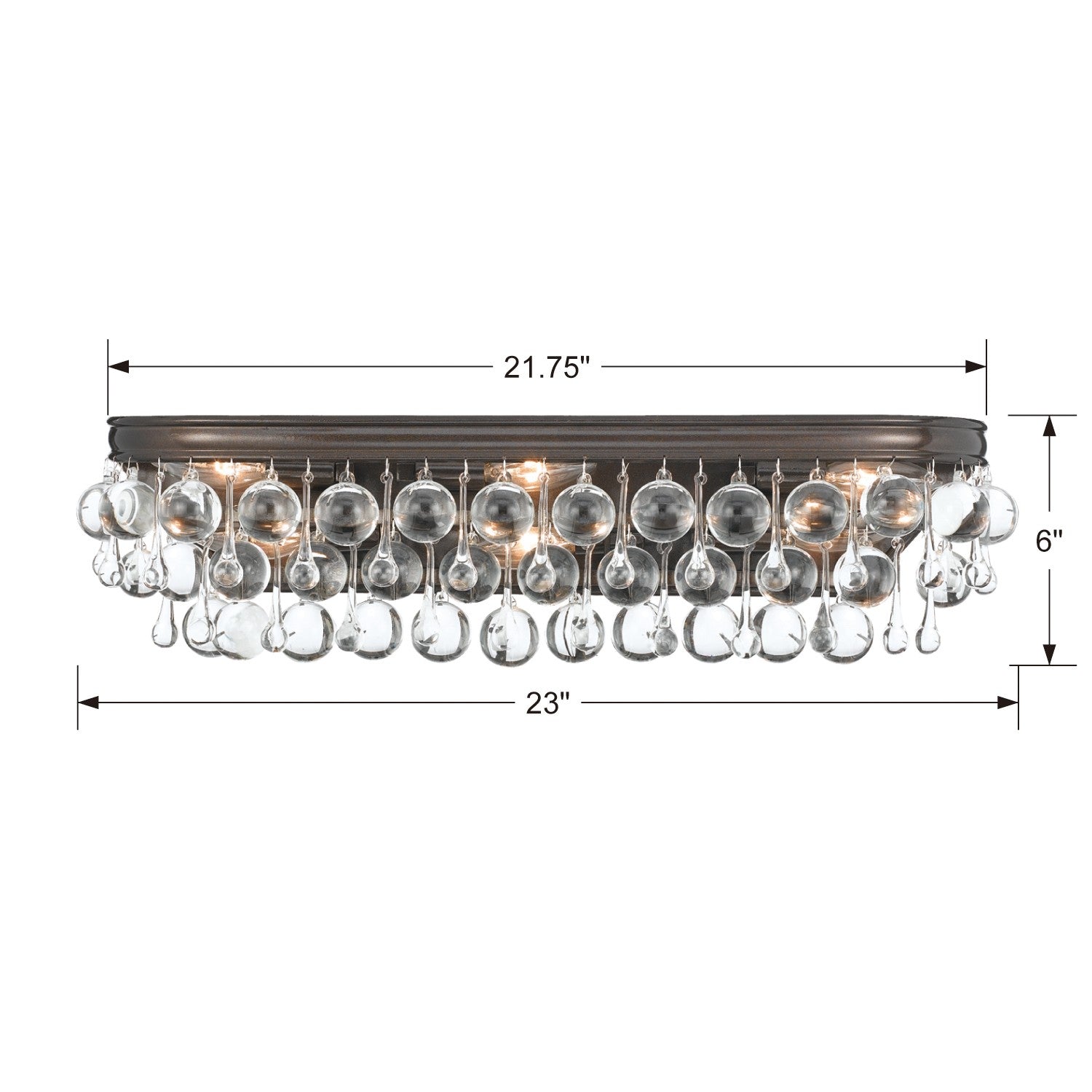 Crystorama Calypso 133-VZ – 23 Inch – 6 Light – Bath Vanity Light – Vibrant Bronze – Damp Rated