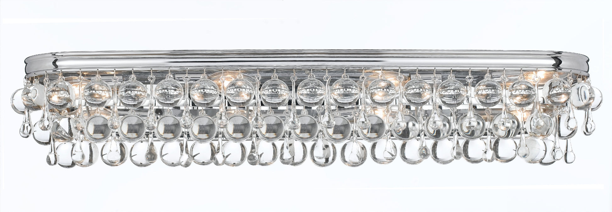 Crystorama Calypso 134-CH – 33 Inch – 8 Light – Bath Vanity Light – Polished Chrome – Damp Rated