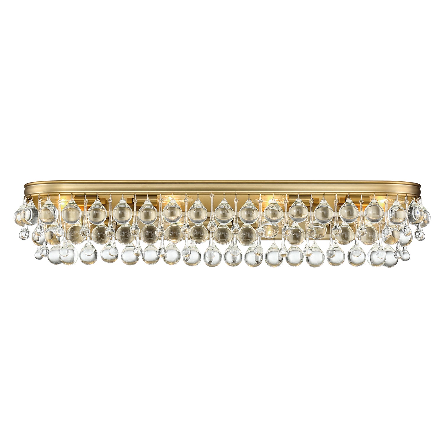 Crystorama Calypso 134-VG – 33 Inch – 8 Light – Bath Vanity Light – Vibrant Gold – Damp Rated