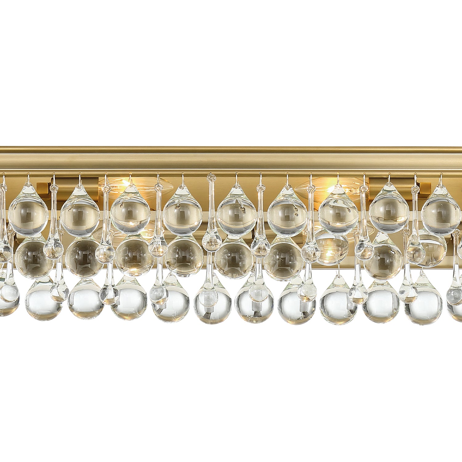 Crystorama Calypso 134-VG – 33 Inch – 8 Light – Bath Vanity Light – Vibrant Gold – Damp Rated