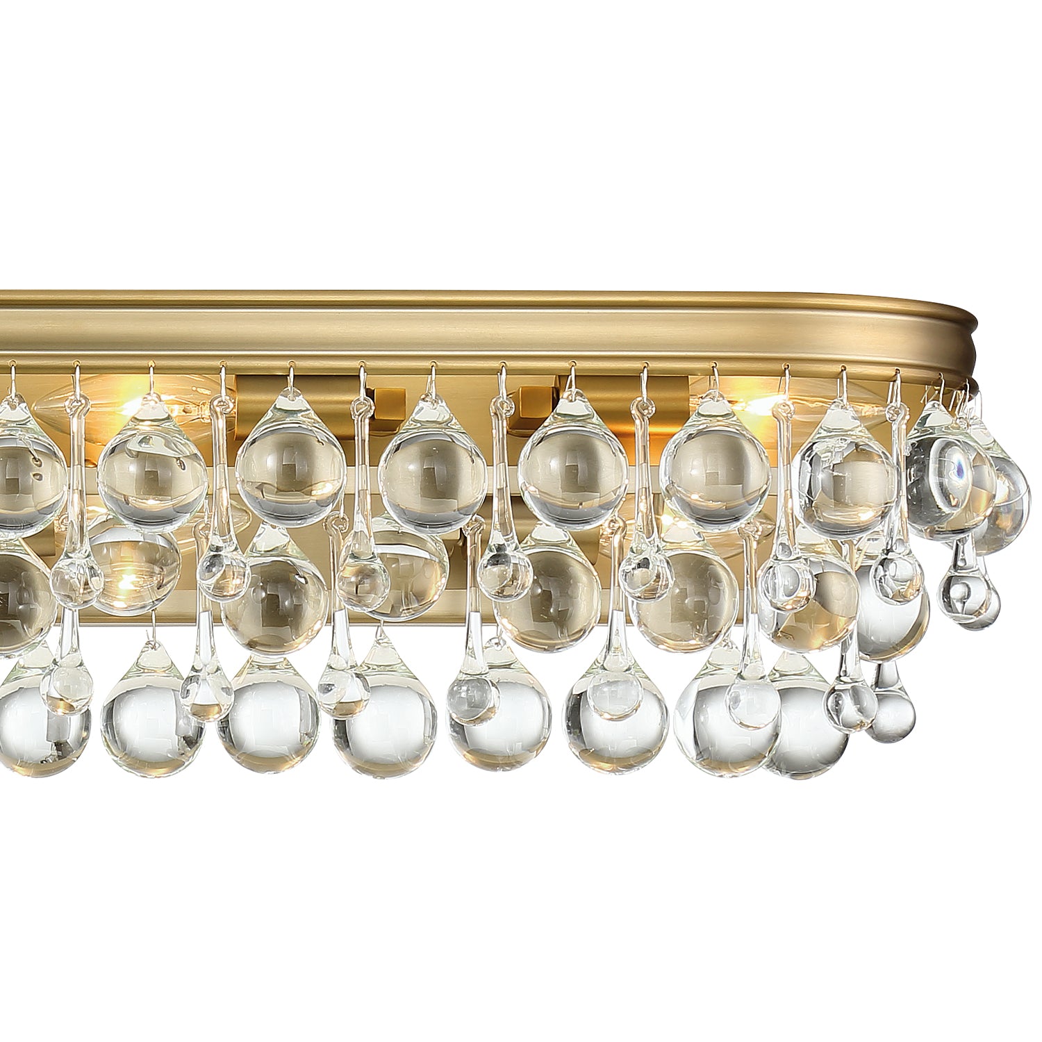 Crystorama Calypso 134-VG – 33 Inch – 8 Light – Bath Vanity Light – Vibrant Gold – Damp Rated