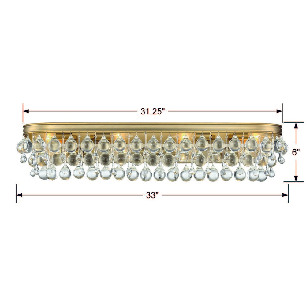 Crystorama CALYPSO 134-VG Bathroom Fixture Modern - Vibrant Gold