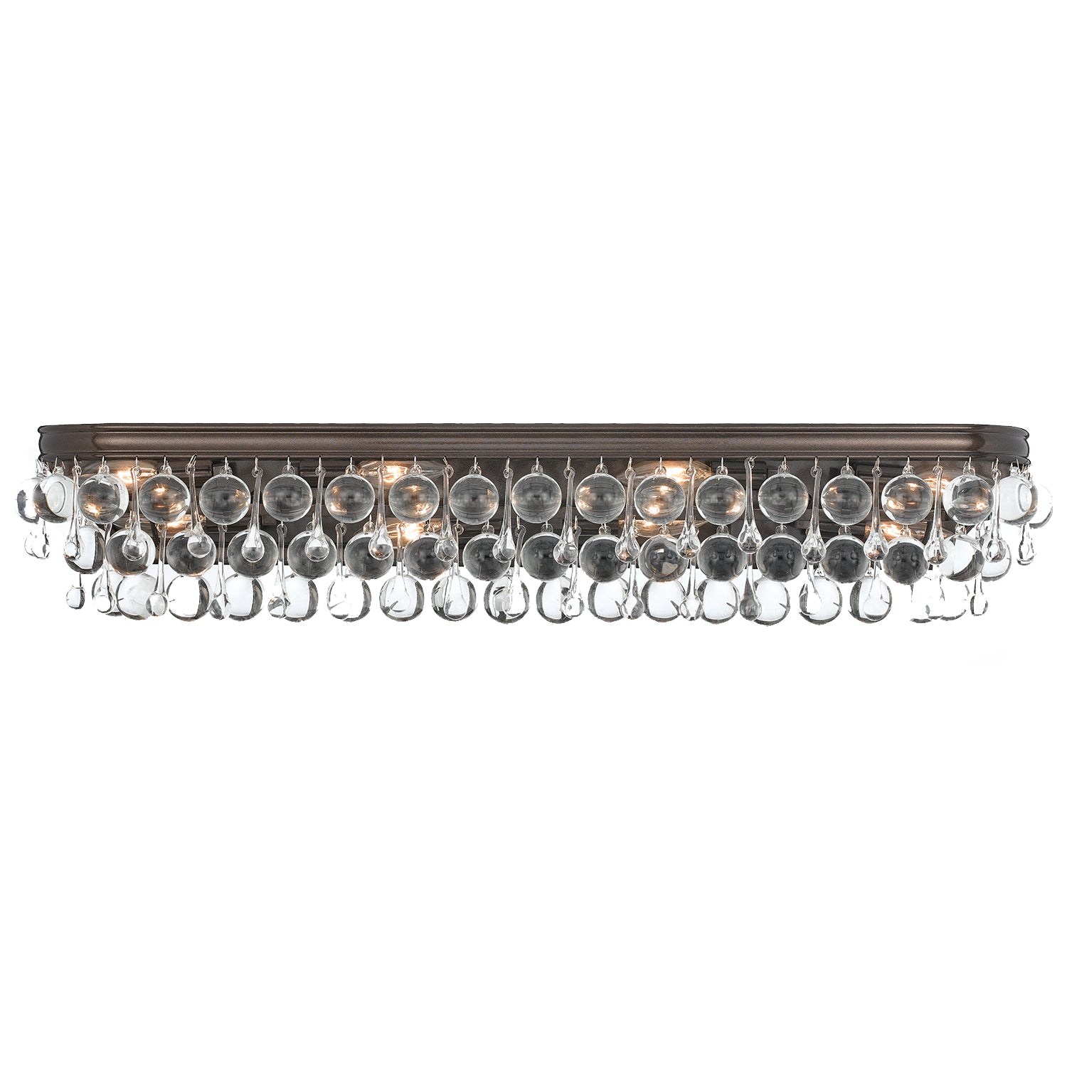 Crystorama Calypso 134-VZ – 33 Inch – 8 Light – Bath Vanity Light – Vibrant Bronze – Damp Rated