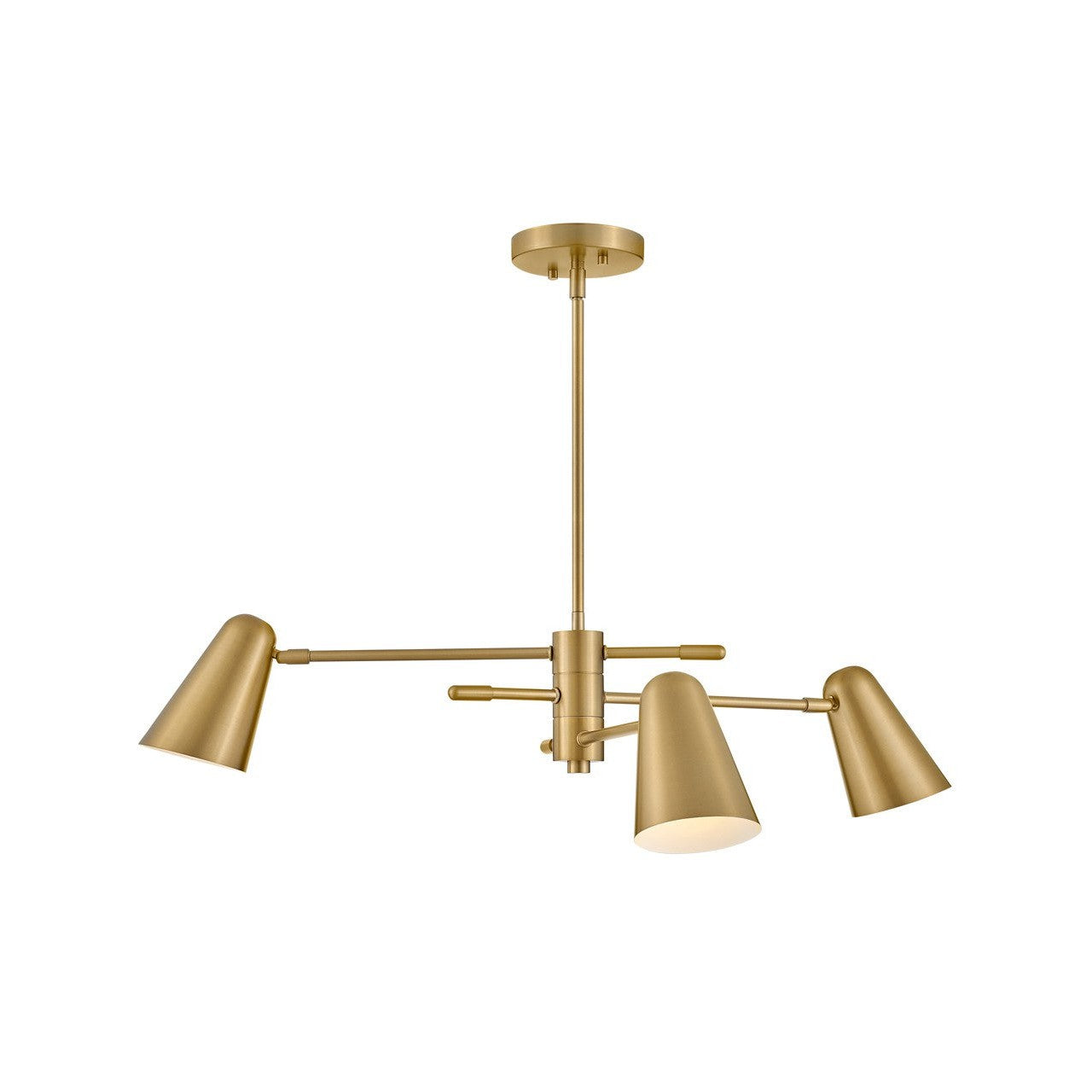 Lark Birdie 83543LCB Mid-Century Modern Chandelier Light Fixture - Lacquered Brass, Gold (OPEN BOX)