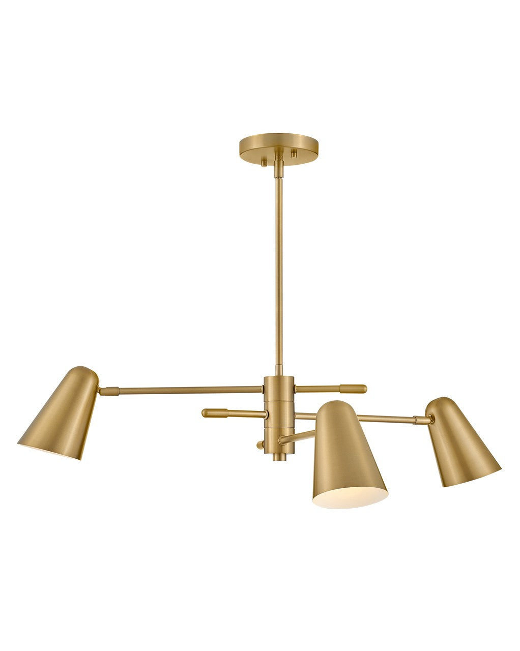 Lark Birdie 83543LCB Mid-Century Modern Chandelier Light Fixture - Lacquered Brass, Gold (OPEN BOX)