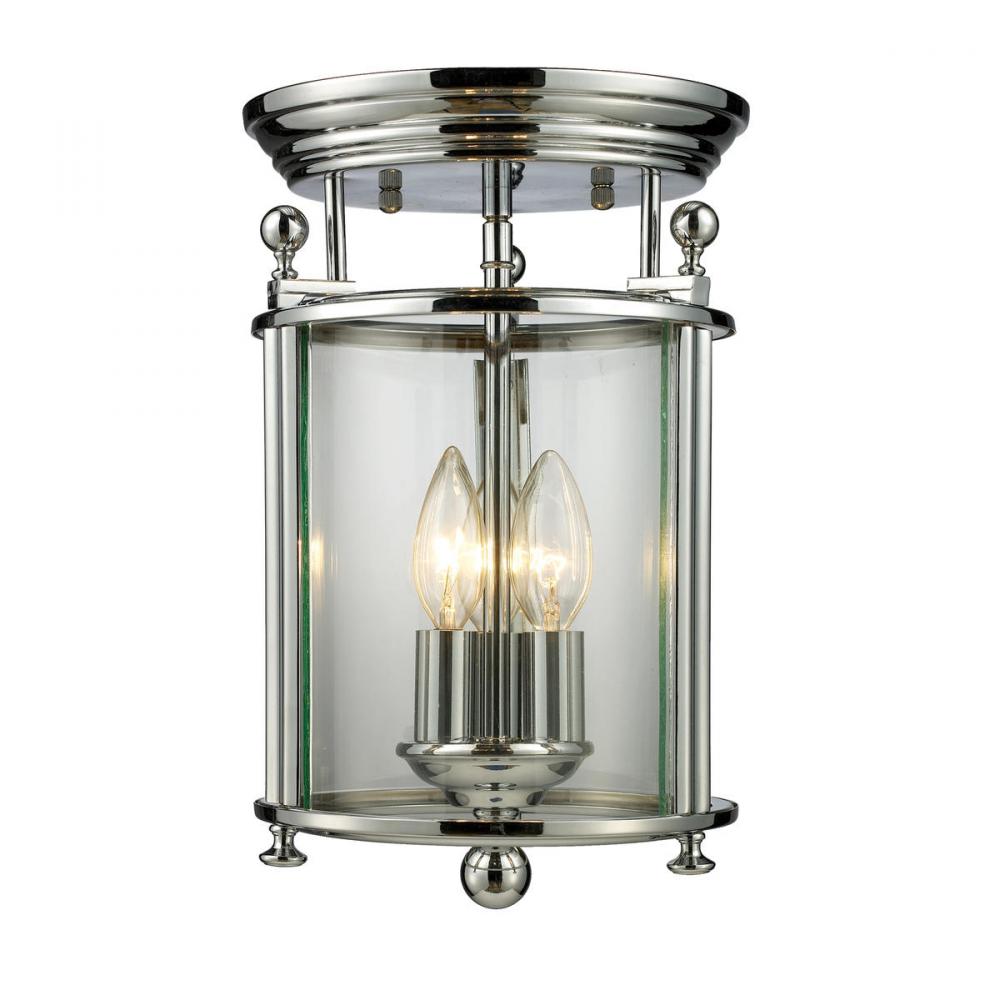 3 Light Flush Mount Light-Clear and