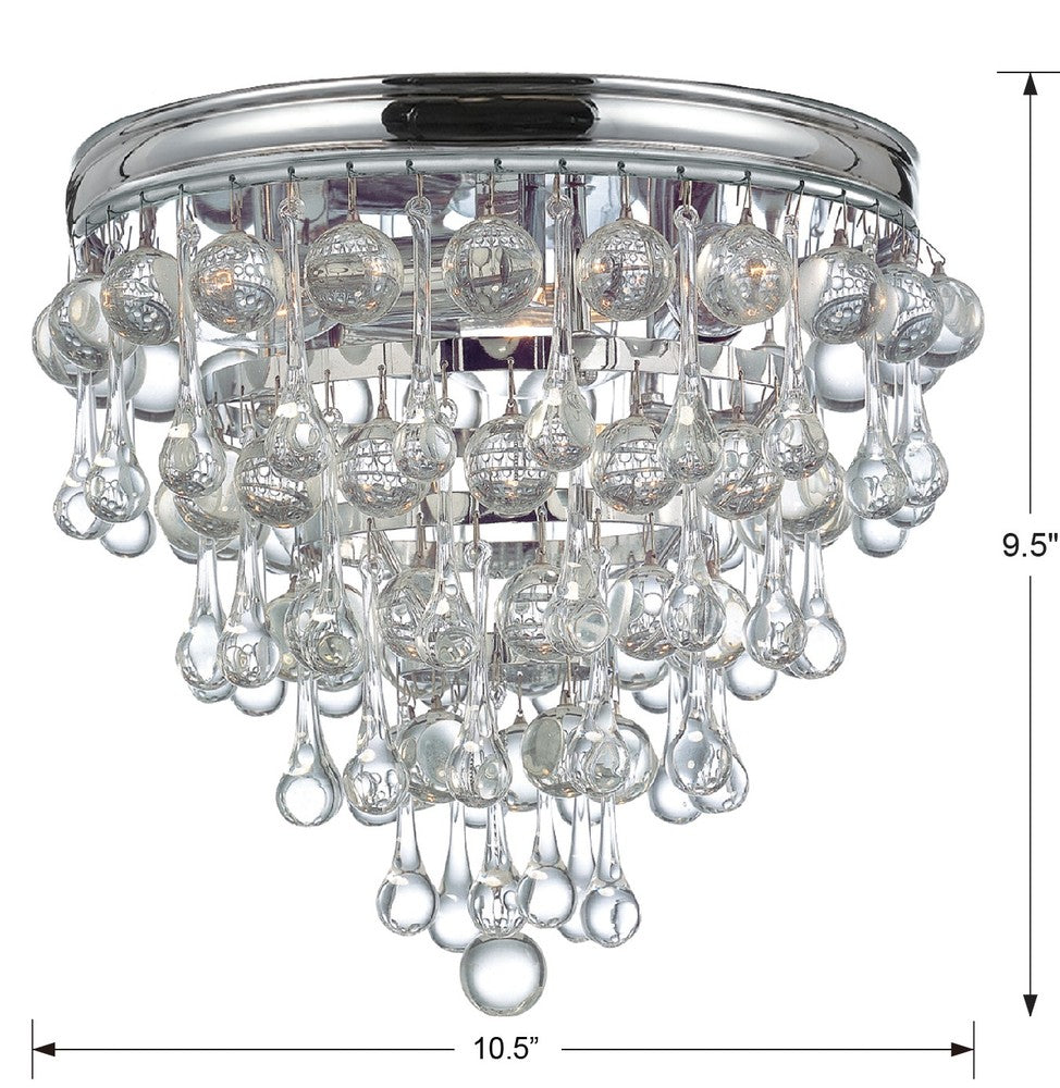 Crystorama CALYPSO 135-CH Flush Mount Modern - Polished Chrome