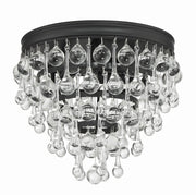 Crystorama Calypso 135-MK – 10.5 Inch – 3 Light – Semi Flush Mount Light – Matte Black – Damp Rated