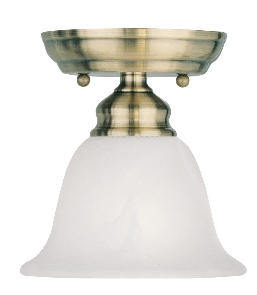 Livex Lighting ESSEX 1350-01 Flush Mount Contemporary - Antique Brass