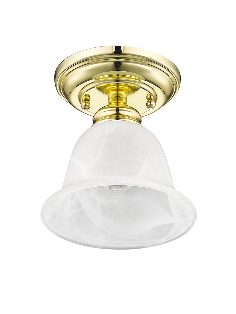 Livex Lighting ESSEX 1350-02 Flush Mount Contemporary - Polished Brass