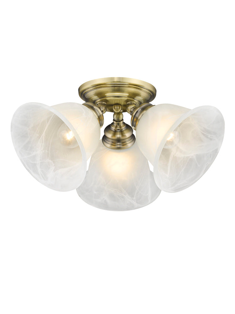 Livex Lighting ESSEX 1358-01 Flush Mount Contemporary - Antique Brass