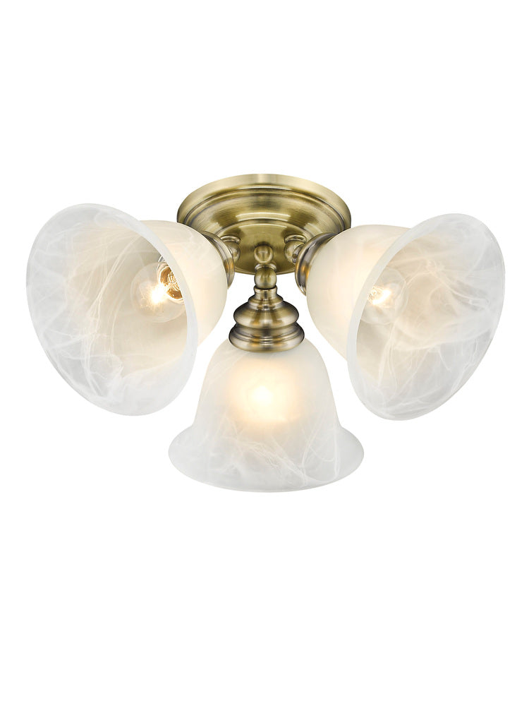 Livex Lighting ESSEX 1358-01 Flush Mount Contemporary - Antique Brass