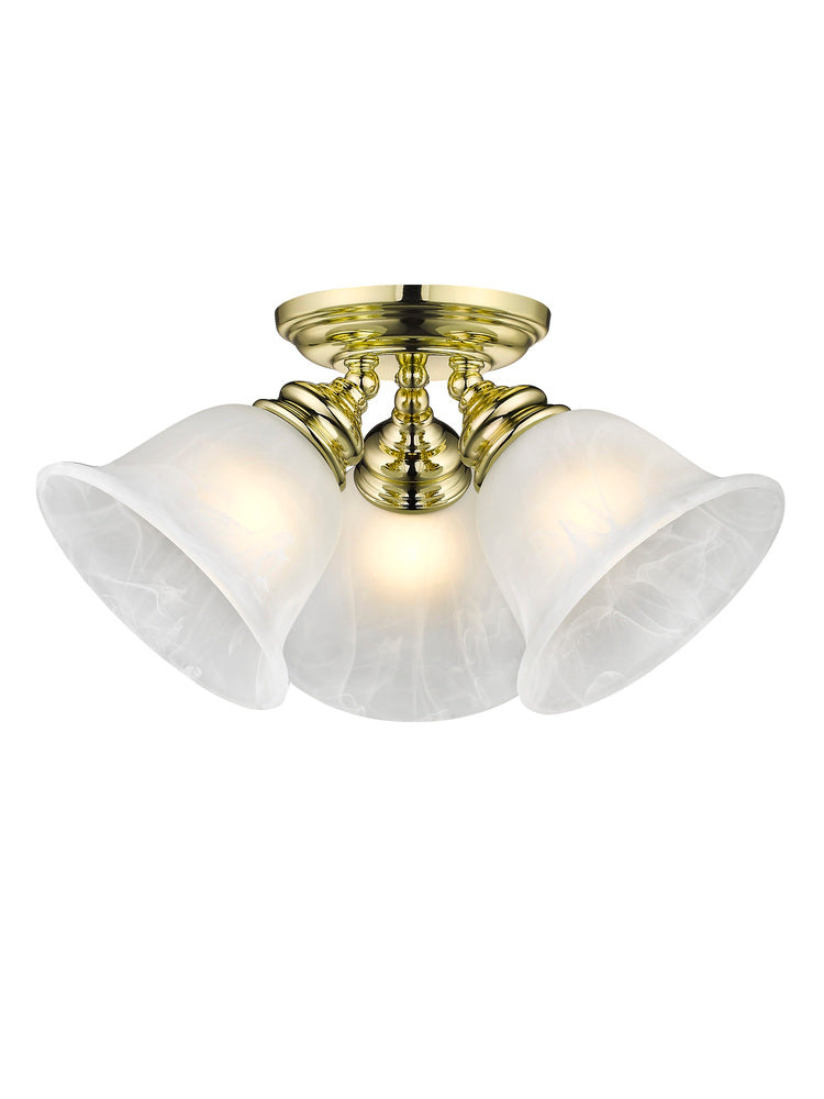 Livex Lighting ESSEX 1358-02 Flush Mount Contemporary - Polished Brass