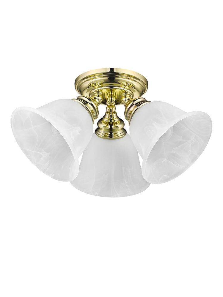 Livex Lighting ESSEX 1358-02 Flush Mount Contemporary - Polished Brass