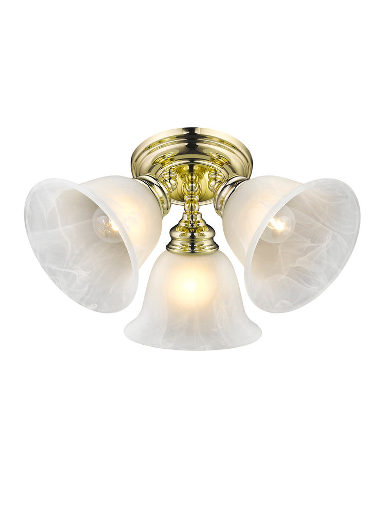 Livex Lighting ESSEX 1358-02 Flush Mount Contemporary - Polished Brass