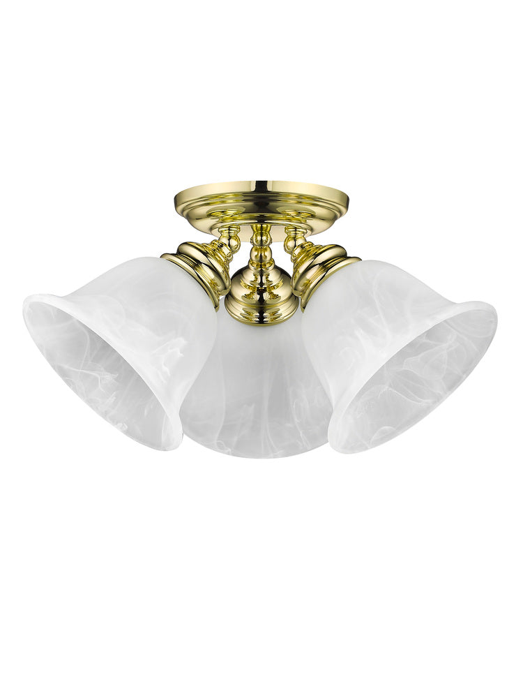 Livex Lighting ESSEX 1358-02 Flush Mount Contemporary - Polished Brass