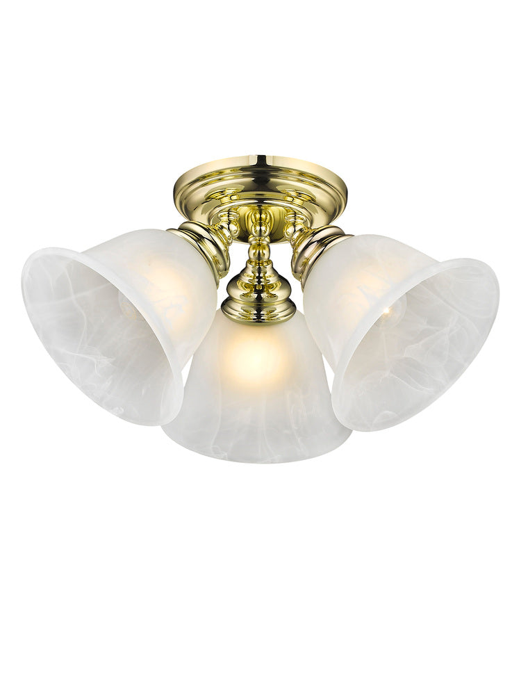 Livex Lighting ESSEX 1358-02 Flush Mount Contemporary - Polished Brass