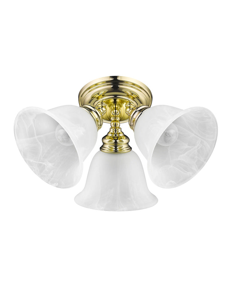 Livex Lighting ESSEX 1358-02 Flush Mount Contemporary - Polished Brass