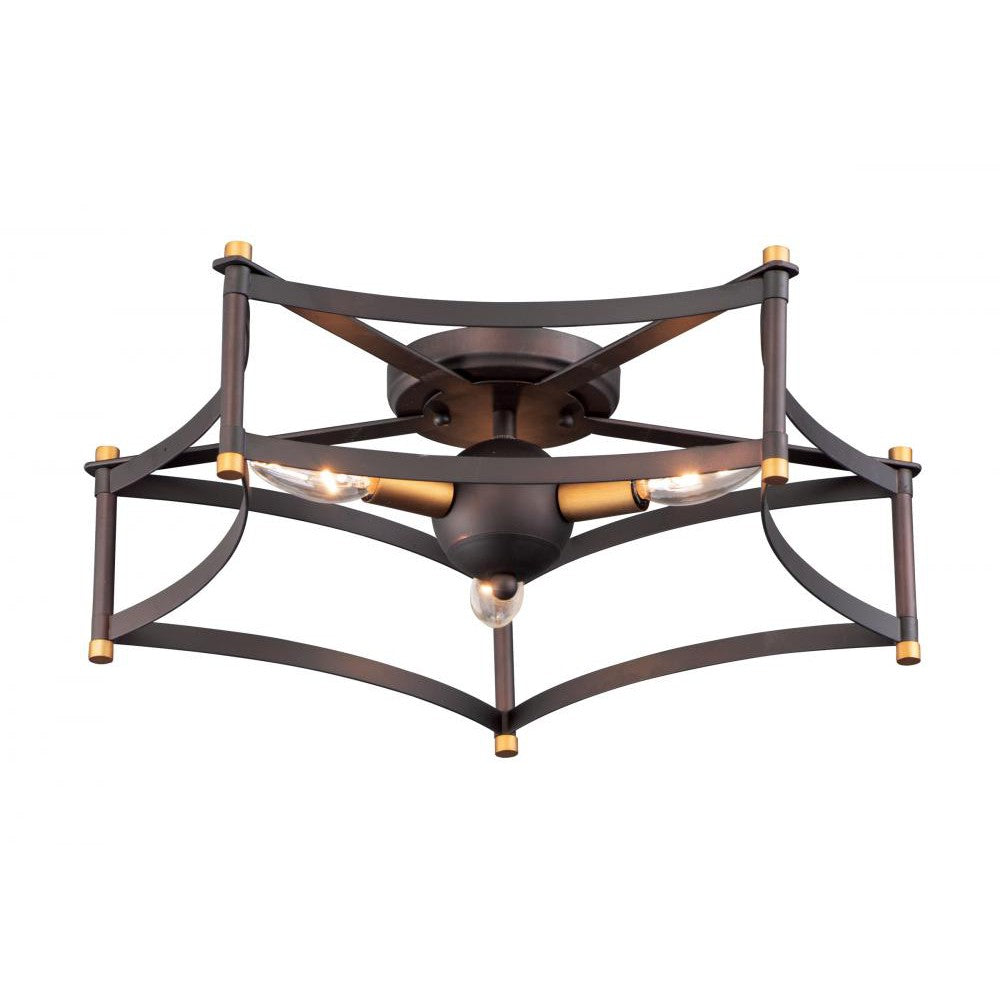 Maxim Lighting WELLINGTON 13590OIAB Flush Mount Country Rustic - Bronze