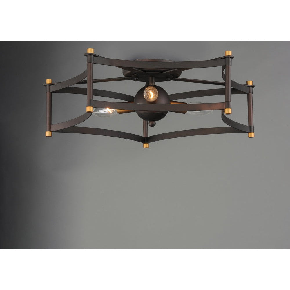 Maxim Lighting WELLINGTON 13590OIAB Flush Mount Country Rustic - Bronze