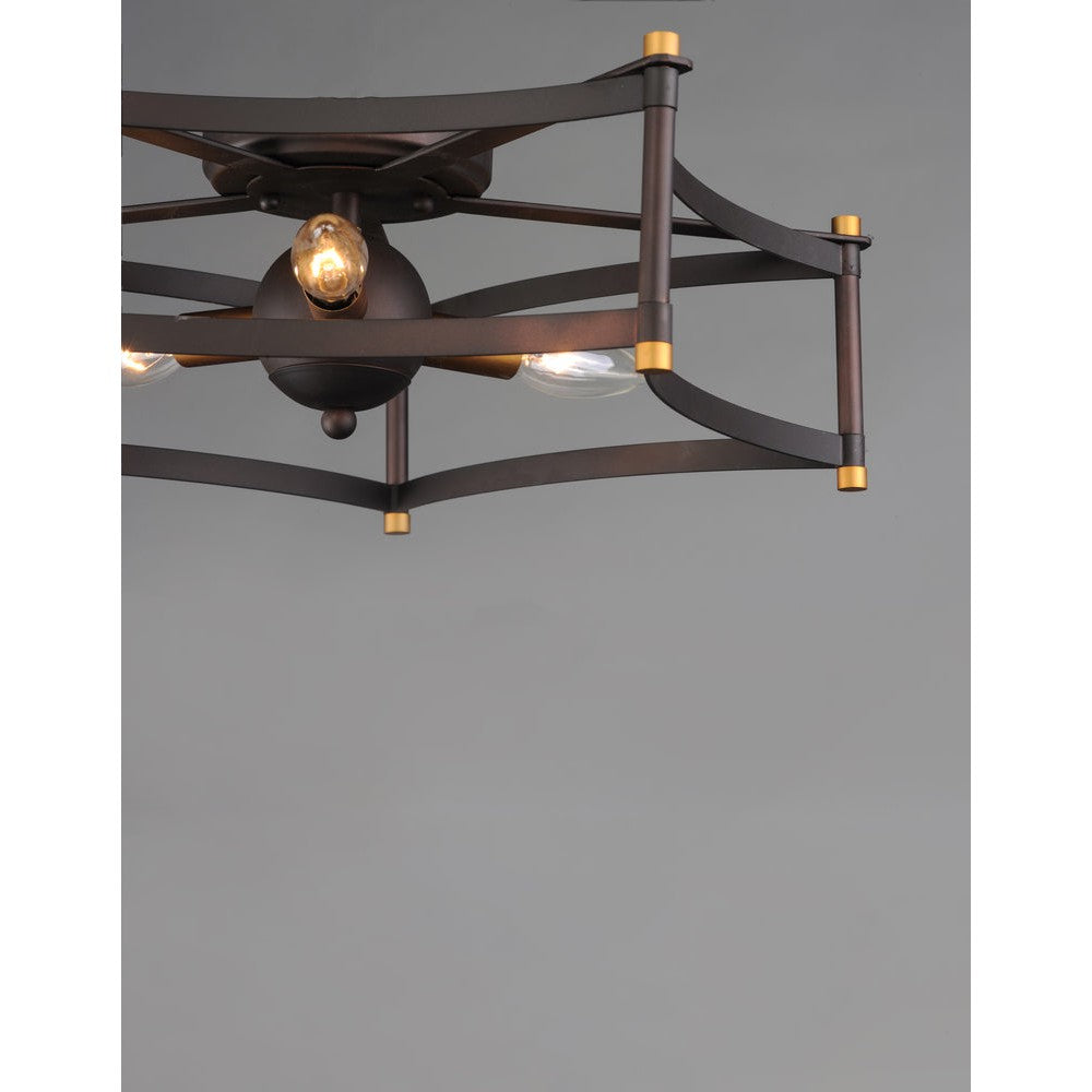 Maxim Lighting WELLINGTON 13590OIAB Flush Mount Country Rustic - Bronze