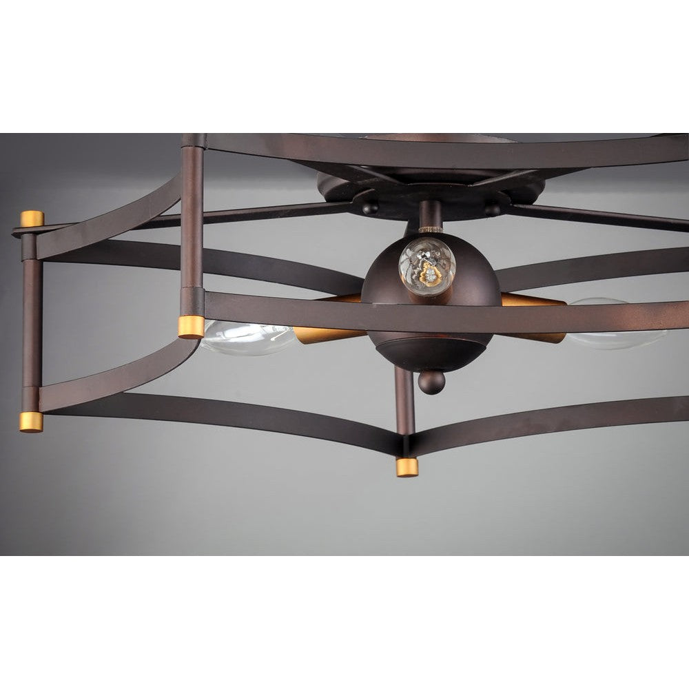 Maxim Lighting WELLINGTON 13590OIAB Flush Mount Country Rustic - Bronze