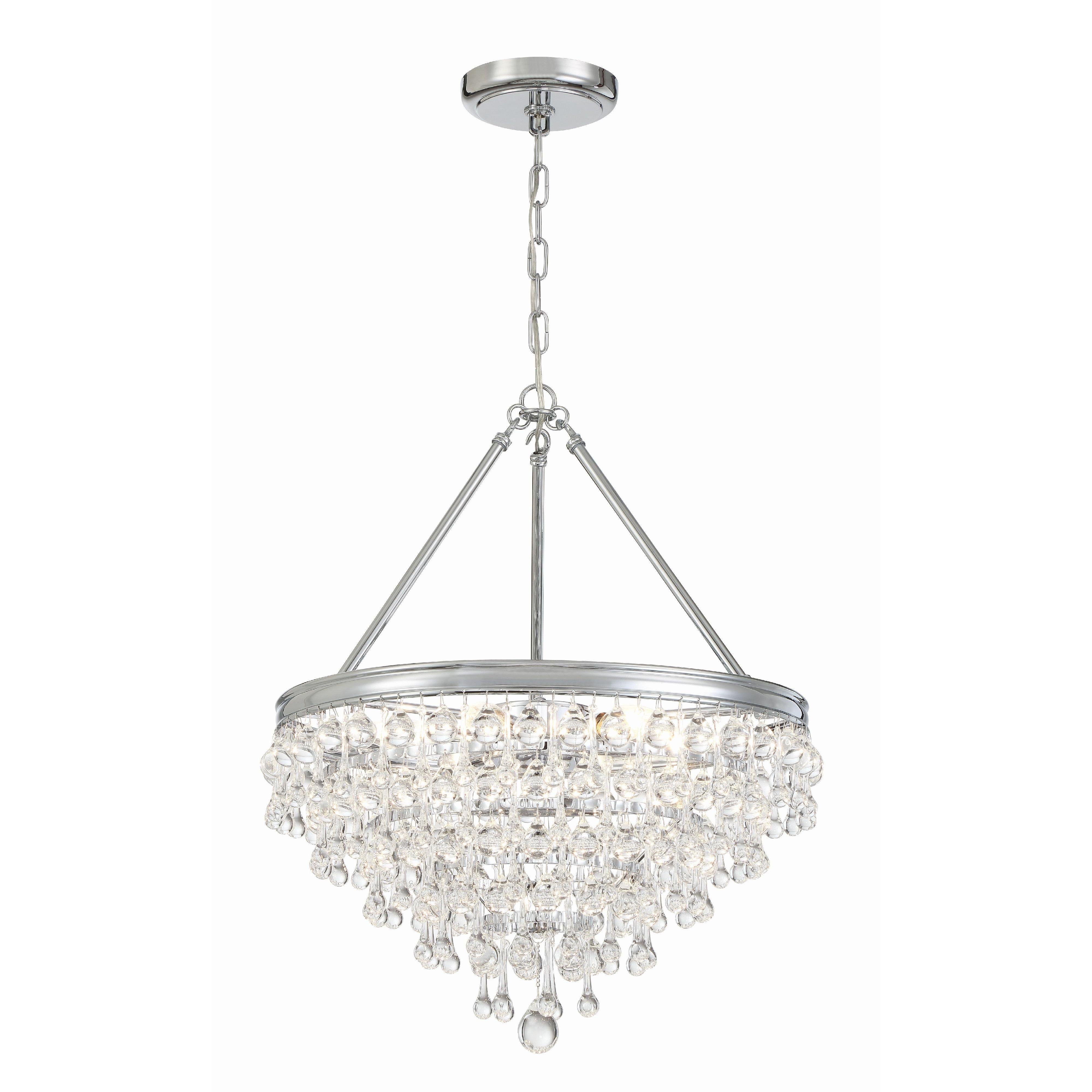 Crystorama Calypso 136-CH – 20 Inch – 6 Light – Chandelier – Polished Chrome – Damp Rated