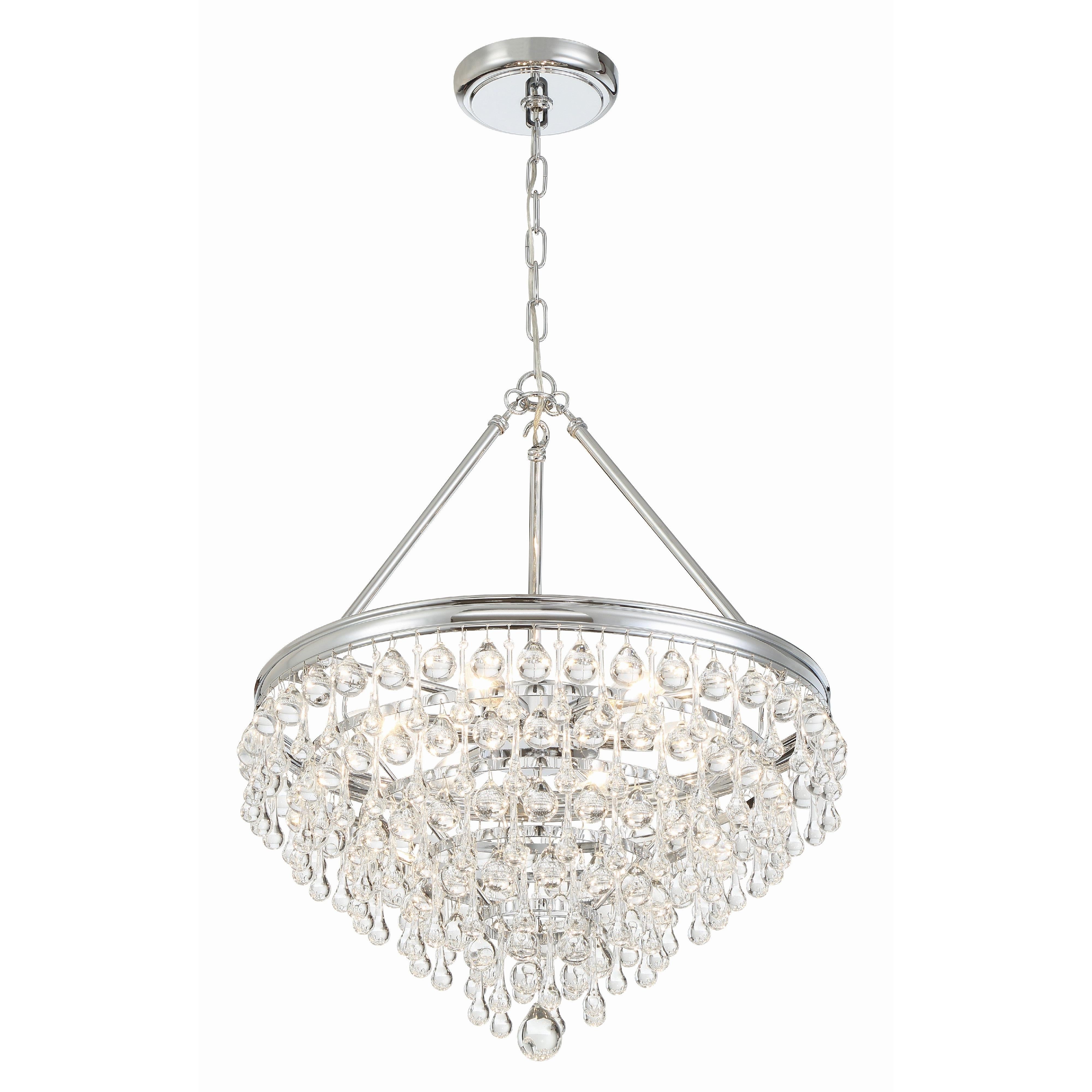 Crystorama Calypso 136-CH – 20 Inch – 6 Light – Chandelier – Polished Chrome – Damp Rated