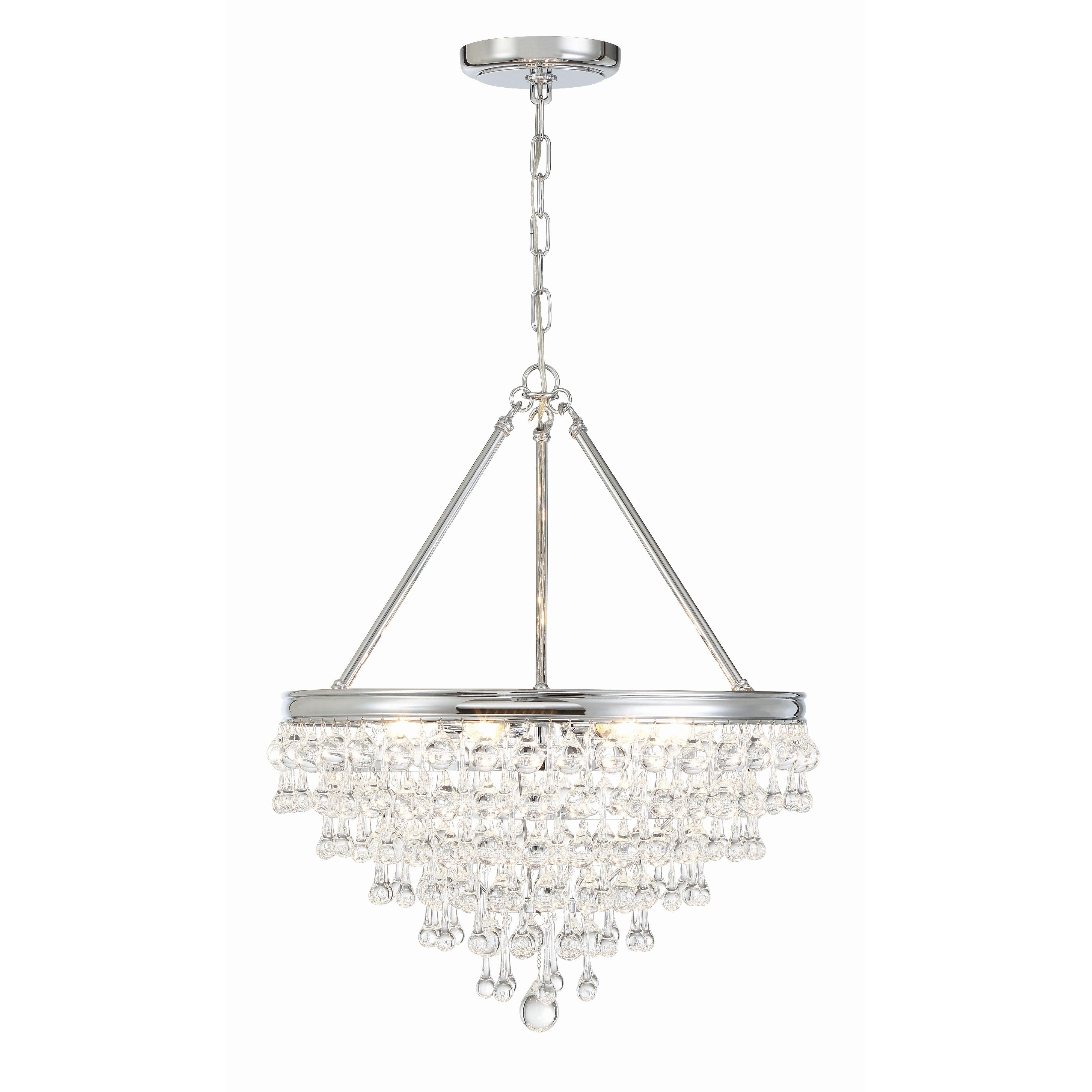 Crystorama Calypso 136-CH – 20 Inch – 6 Light – Chandelier – Polished Chrome – Damp Rated