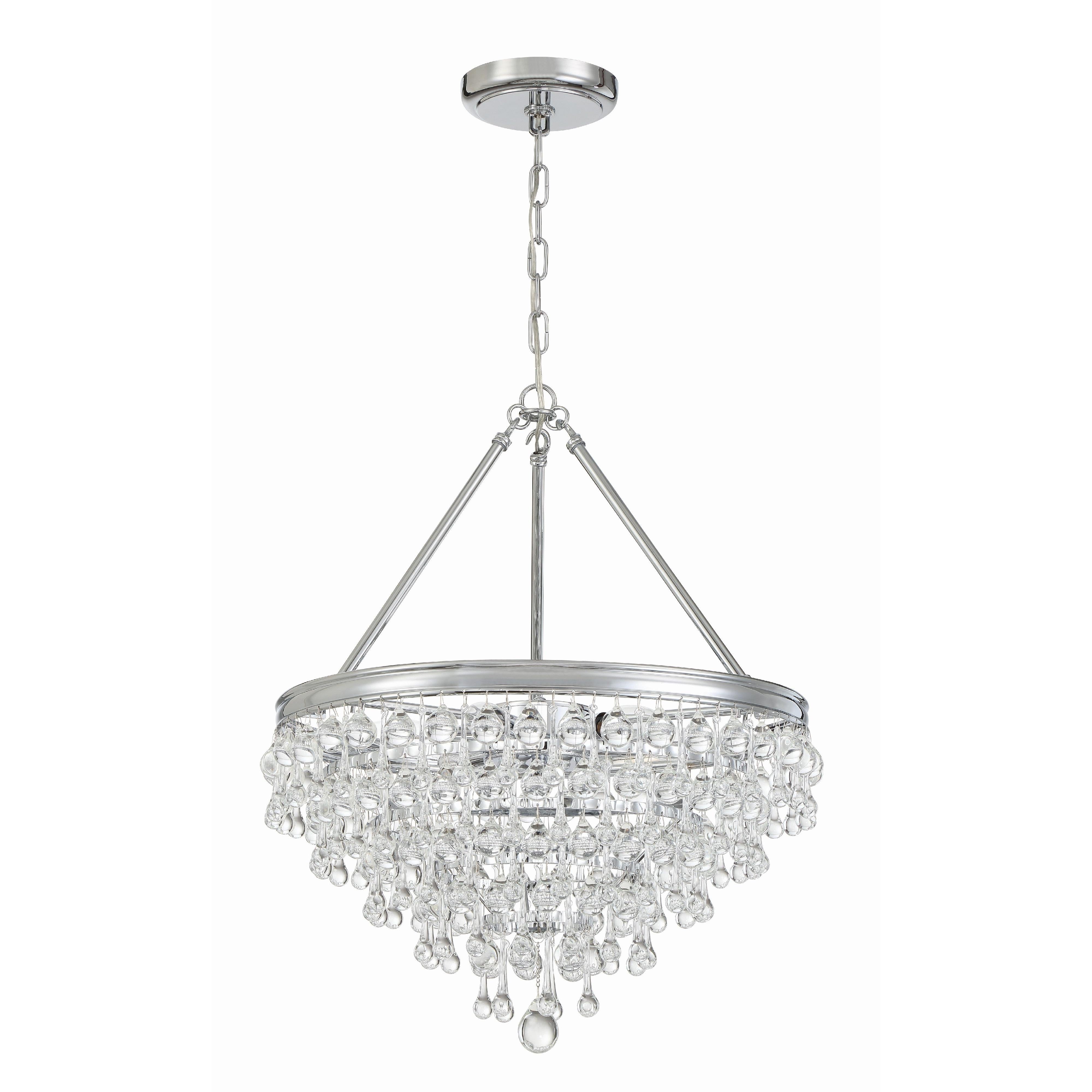 Crystorama Calypso 136-CH – 20 Inch – 6 Light – Chandelier – Polished Chrome – Damp Rated