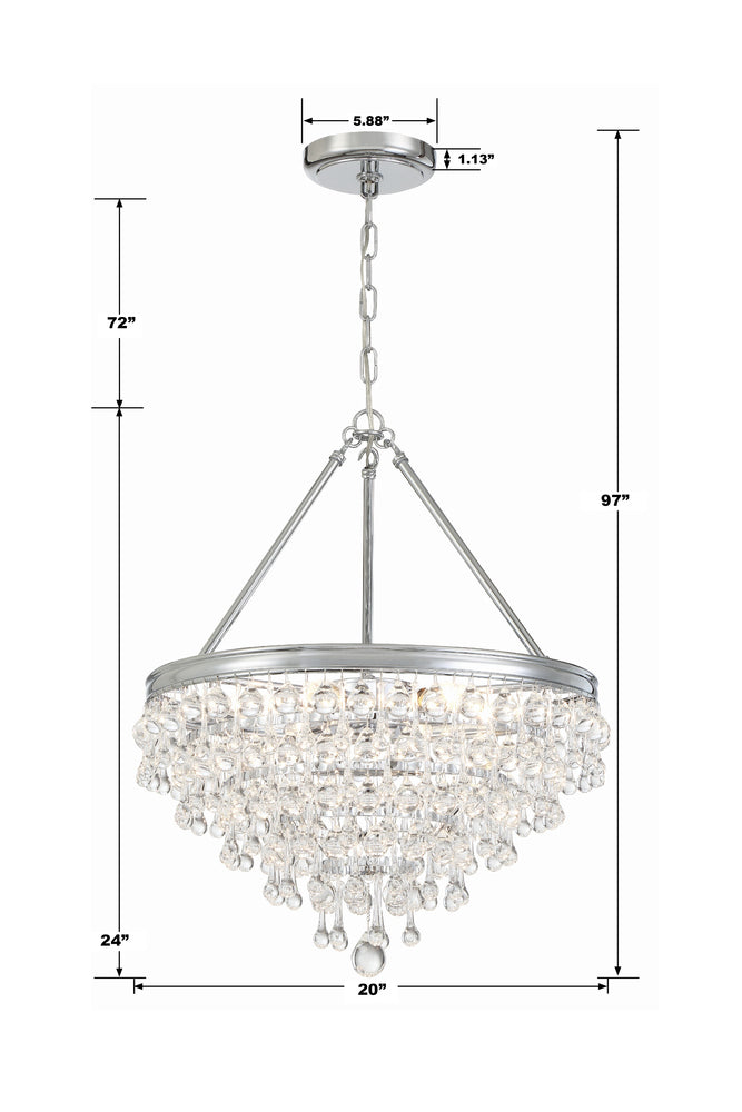 Crystorama CALYPSO 136-CH Chandelier Modern - Polished Chrome